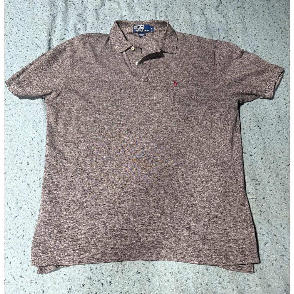 Polo Ralph Lauren Men's Polo Shirt L Gray Short Sleeve Cotton Embroidered Logo